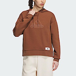 Adidas Lounge Hoody [IP0755] 女 連帽 上衣 帽T 亞洲版 運動 休閒 日常 百搭 舒適 咖