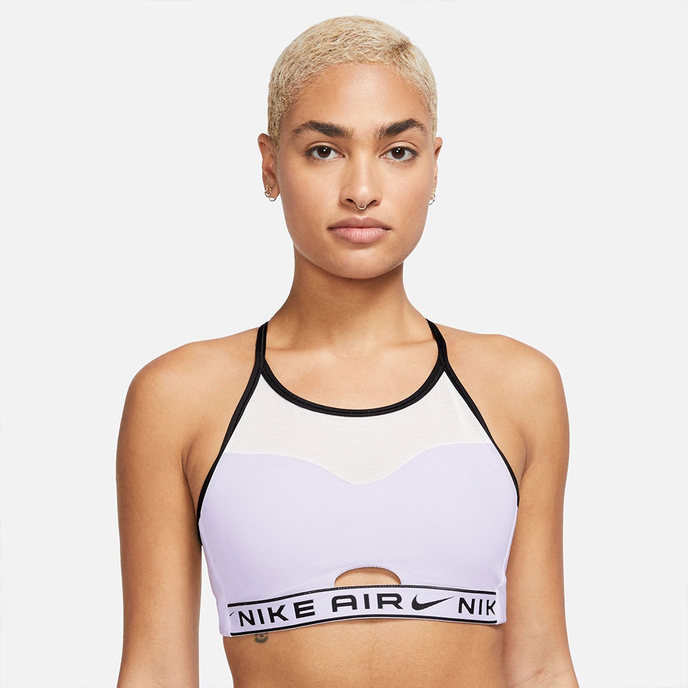 NIKE AS W NK AIR INDY HN MESH BRA 女運動內衣-白紫-FB4098100