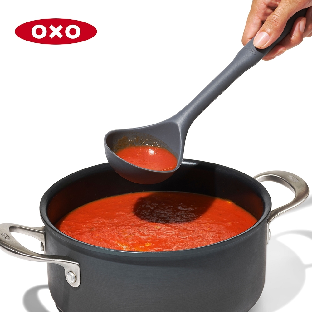 美國OXO 全矽膠長柄湯杓-小