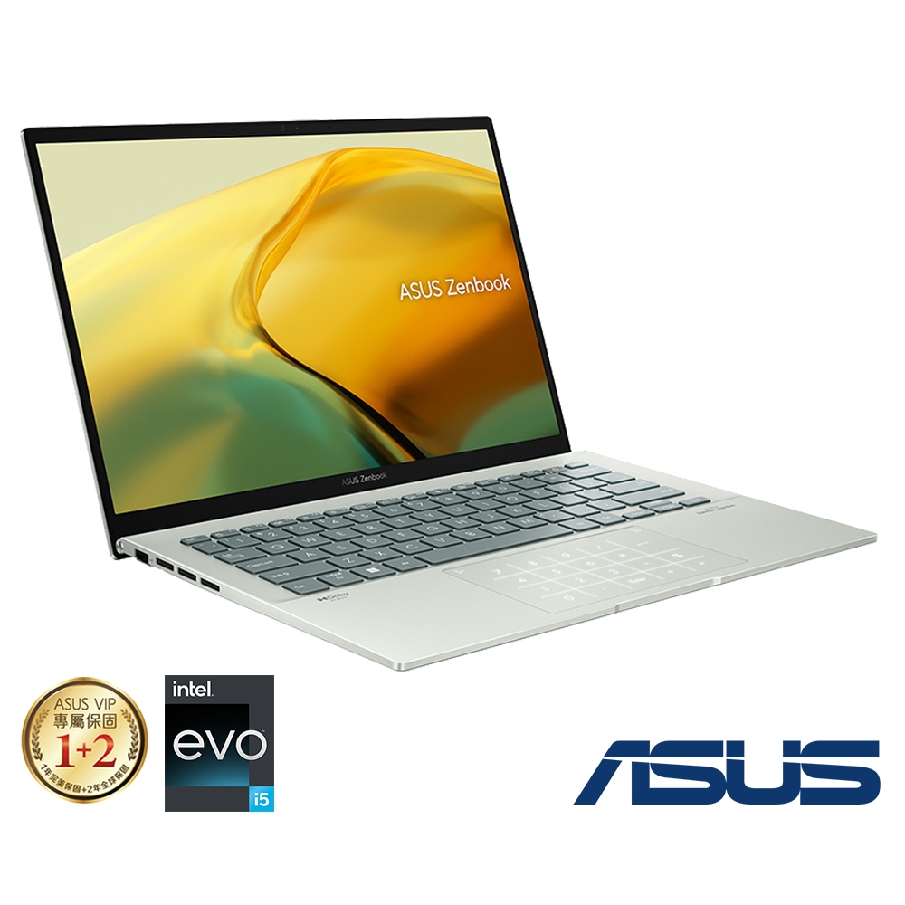 (搭微軟365組合) ASUS UX3402ZA 14吋2.5K筆電(i5-1240P/16G/512G SSD/EVO/ZenBook 14/青瓷綠)