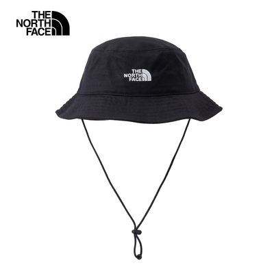 【The North Face 官方旗艦】北面男女款黑色可調節帽帶休閒漁夫帽｜7WHNJK3
