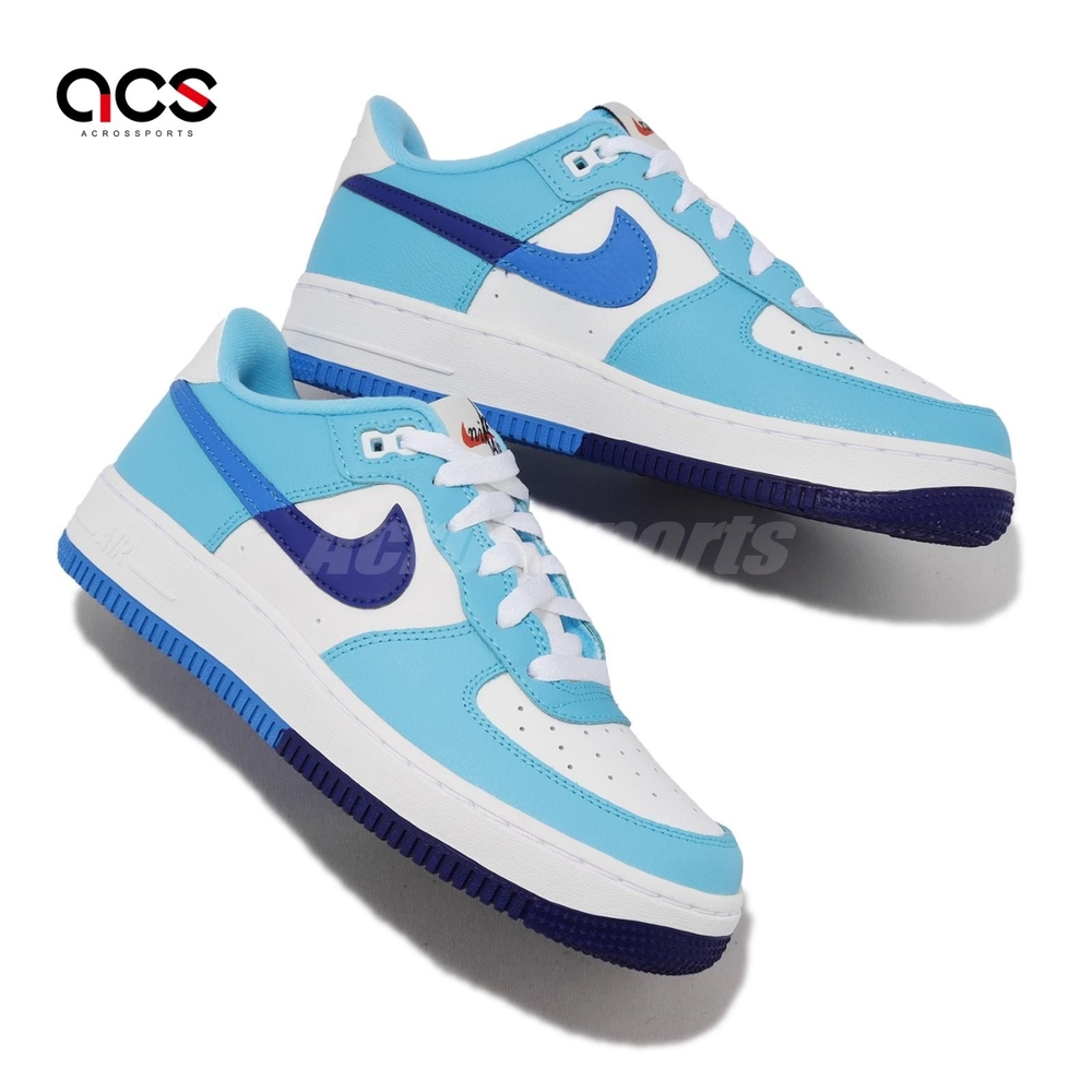 Nike 休閒鞋Air Force 1 LV8 2 GS 女鞋大童鞋白藍皮革AF1 經典DZ2660