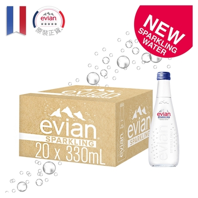 evian 氣泡天然礦泉水(330mlx20入)