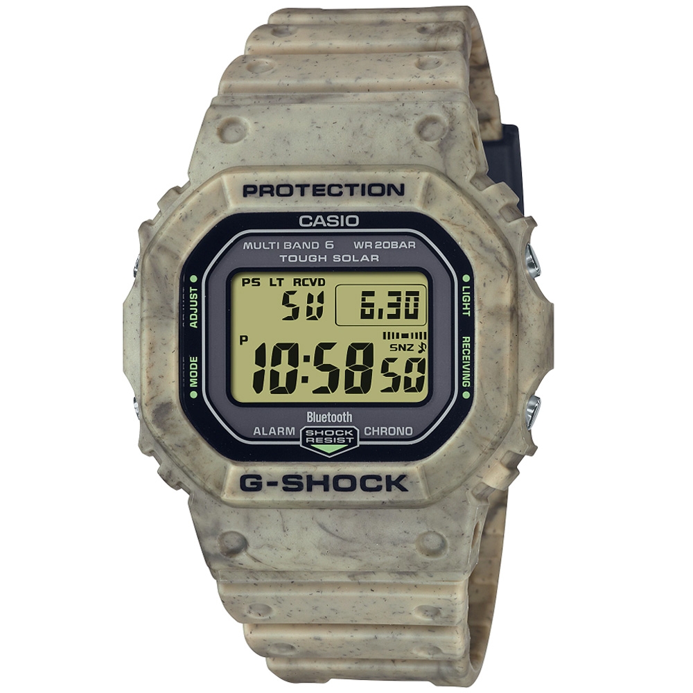 CASIO 卡西歐 G-SHOCK 太陽能x藍牙連線 荒野冒險電子腕錶 母親節 禮物 48.9*42.8mm / GW-B5600SL-5