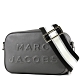 MARC JACOBS 浮雕LOGO牛皮拉鍊寬背帶相機包-墨灰 product thumbnail 1