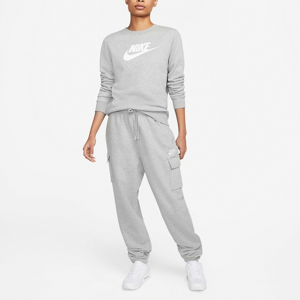 Nike 寬褲Leg Tracksuit Pants 女款灰高腰刷毛棉褲休閒經典褲子DQ5616-063, NIKE