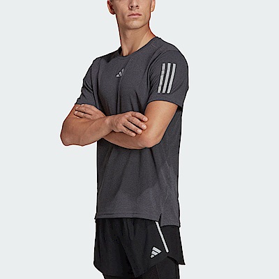 Adidas OTR Heather Tee HR6617 男 短袖 上衣 亞洲版 運動 慢跑 吸濕排汗 反光 深灰