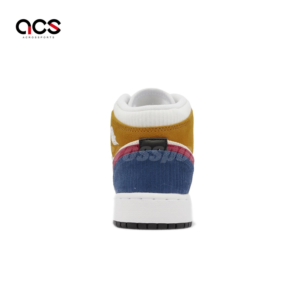 Nike Air Jordan 1 Mid SE GS 彩色拼接麂皮燈芯絨女鞋大童鞋AJ1 DR6957