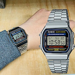 CASIO 城市光廊數位中性錶 (銀色版) (魷魚遊戲/電影回到未來配戴）