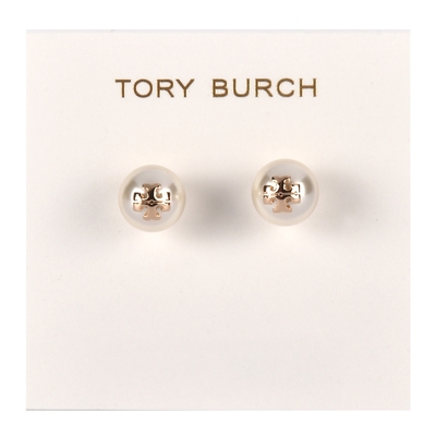 TORY BURCH KIRA 珍珠穿式耳環-金
