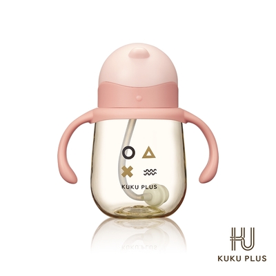 酷咕鴨 KUKU PLUS純真之瞳寬口PPSU訓練杯210ml(櫻粉/米杏)