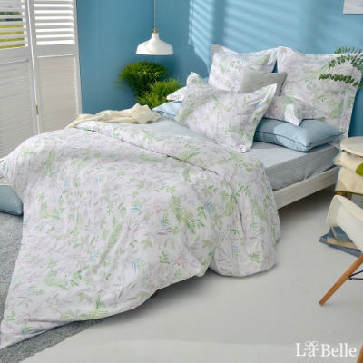 義大利La Belle 青青草原 特大純棉防蹣抗菌吸濕排汗兩用被床包組