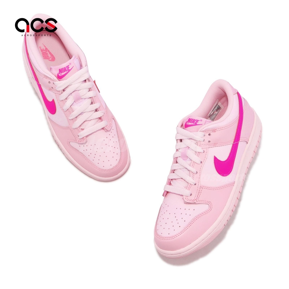 Nike 休閒鞋Dunk Low GS 大童女鞋Triple Pink 粉紅頑皮豹低筒DH9765