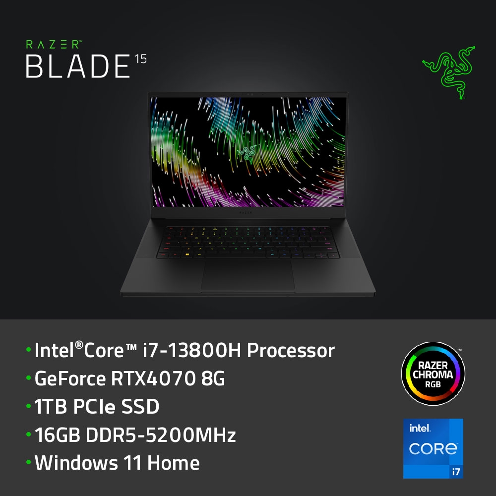 雷蛇Razer Blade 15 RZ09-0485ZTD3-R3T1 15.6吋 INTEL 13代 電競筆電