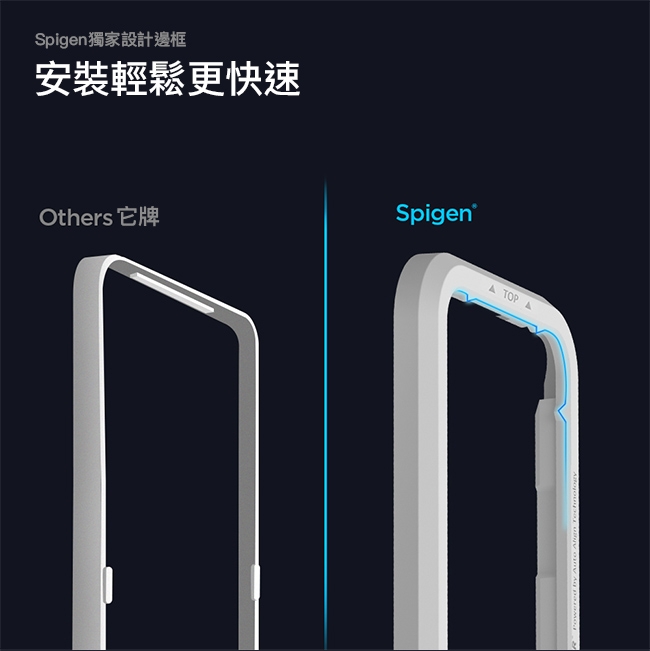 Spigen獨家設計邊框安裝輕鬆更快速Others 它牌Spigen TOP A