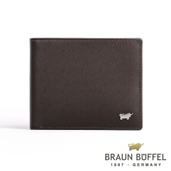 【BRAUN BUFFEL 德國小金牛】台灣總代理 HOMME-M 4卡零錢皮夾 (網路限定)-黑檀木色/BF306-315-ENY