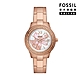 FOSSIL Stella 璀璨雙鑽圈花卉女錶 玫瑰金不鏽鋼鍊帶 37MM ES5192 product thumbnail 1