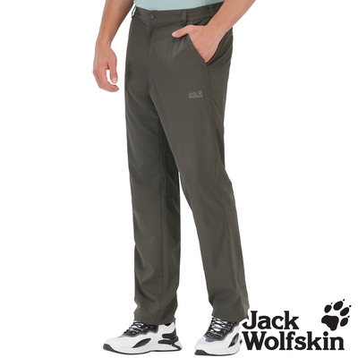 Jack wolfskin飛狼 男 彈性吸排休閒長褲『墨綠』