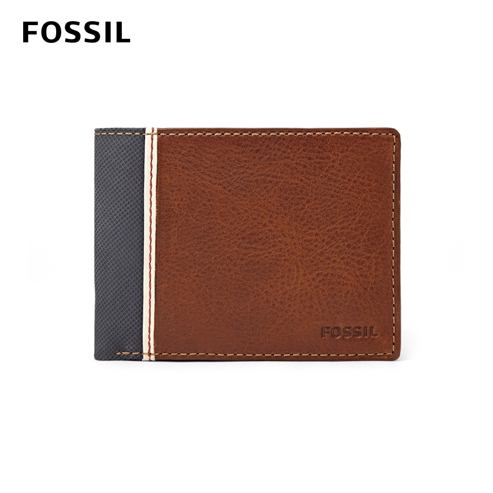 FOSSIL Elgin 真皮實用零錢袋男夾-咖啡色 ML330988200