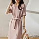 初色 氣質收腰純色雪紡連身裙洋裝-粉紅色-98708(M-2XL可選) product thumbnail 1