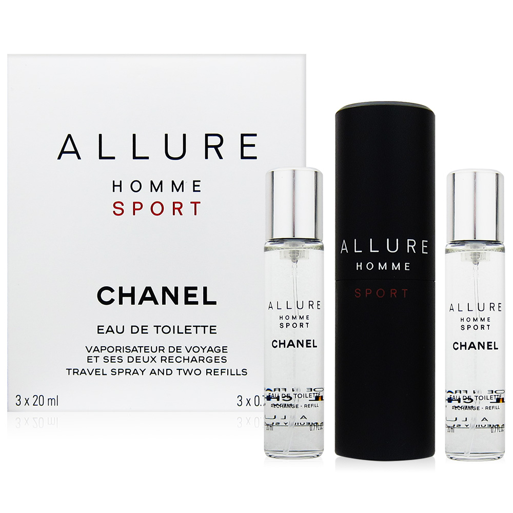 Chanel 香奈兒 Allure Homme Sports 男性運動隨身淡香水 EDT  (20mlX3入) 平行輸入