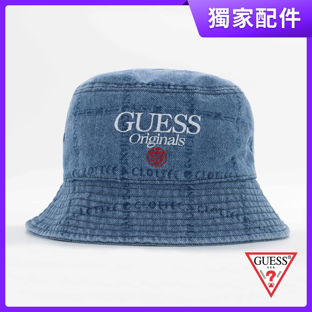 GUESS-男裝-Originals x CLOTTEE系列牛仔壓紋潮流漁夫帽-藍 原價1490