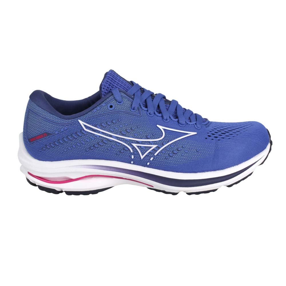 MIZUNO WAVE RIDER 25 SW 女慢跑鞋-4E-寬楦美津濃J1GD210600 藍銀 