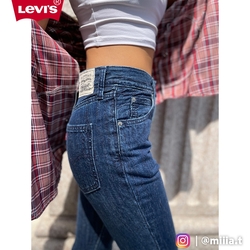 Levis Wellthread環境友善系列 女款 70年復古超高腰合身直筒牛仔長褲 有機面料 天然染色工藝