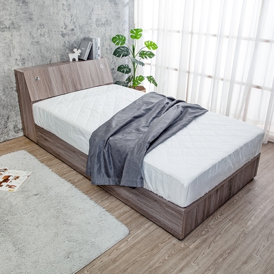 Boden-米恩3.5尺單人床房間組-2件組-床頭箱+六分床底(古橡色-七色可選-不含床墊)