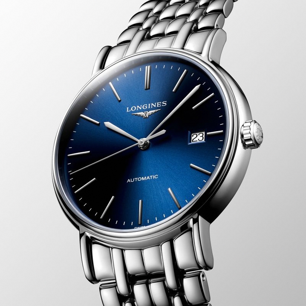 LONGINES 浪琴 官方授權 Presence 經典機械錶-藍x銀/38.5mm L4.921.4.92.6