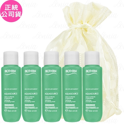 【即期品】BIOTHERM 碧兒泉 活泉平衡機能水(30ml)(新包裝)*5旅行袋組(公司貨)