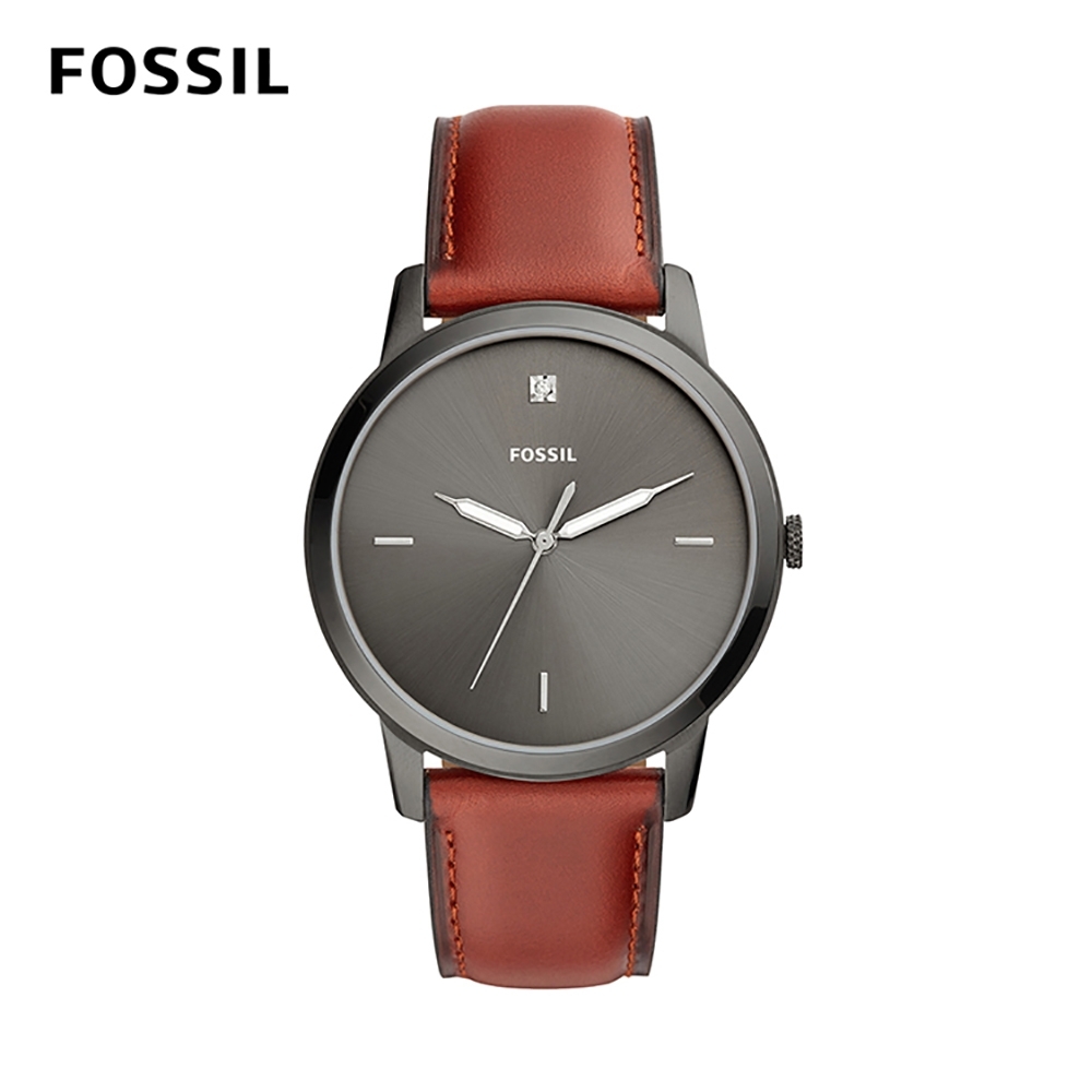 FOSSIL MINIMALIST 簡約設計中性錶-黑底紅錶帶 約44mm FS5479