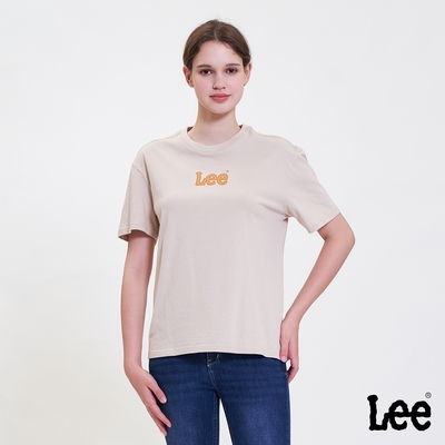 Lee 女款 小LOGO短袖圓領T 卡其