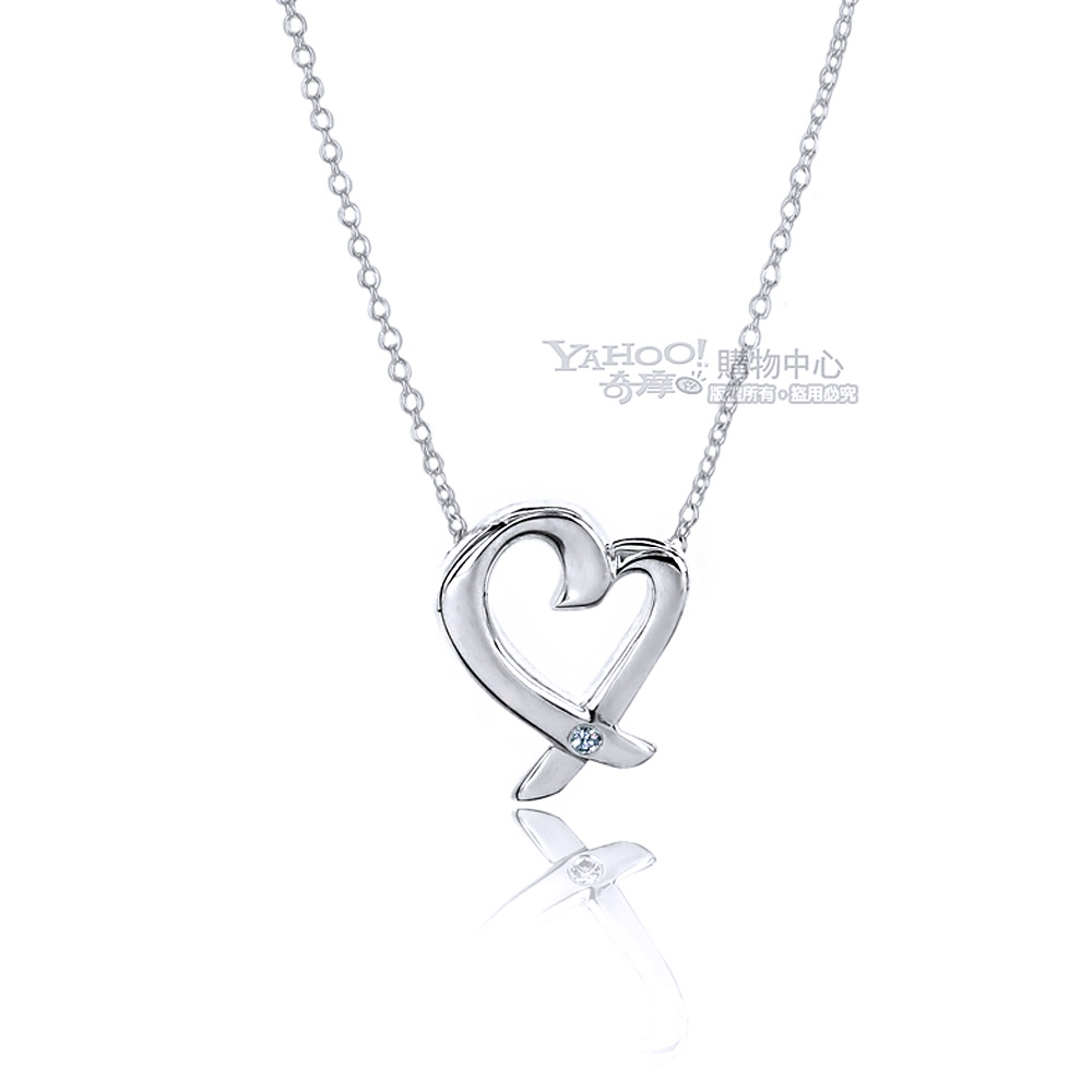 Tiffany&Co. Loving Heart 鑲鑽石925純銀項鍊