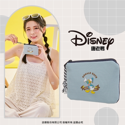 【Disney】唐老鴨-海邊走走鴨-票卡零錢包-灰藍 PTD22-C5-21GB
