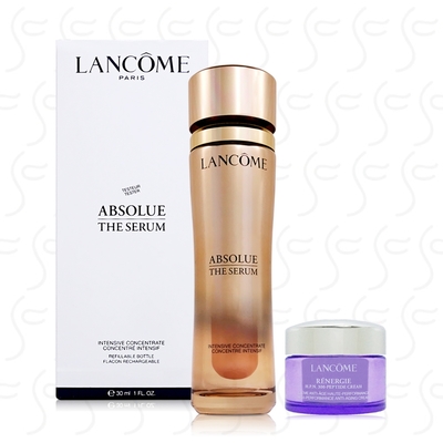 LANCOME蘭蔻 絕對完美黃金玫瑰永生活萃30ml(TESTER白盒版)+超緊顏多肽抗痕霜15ml