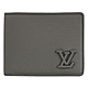 LV M81734 MULTIPLE 金屬LOGO Aerogram小牛皮對開式5卡短夾(灰) product thumbnail 1