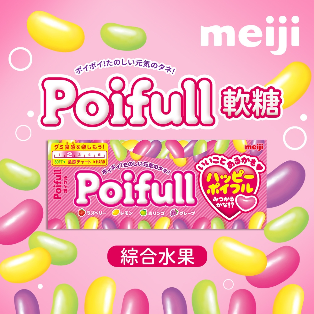 【Meiji 明治】Poifull軟糖 綜合水果口味(53g盒裝)