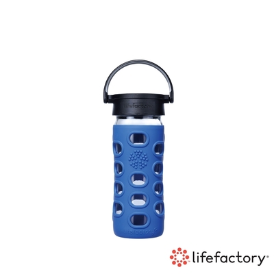 lifefactory 玻璃水瓶平口350ml-藍色(CLAN-350-BLB)