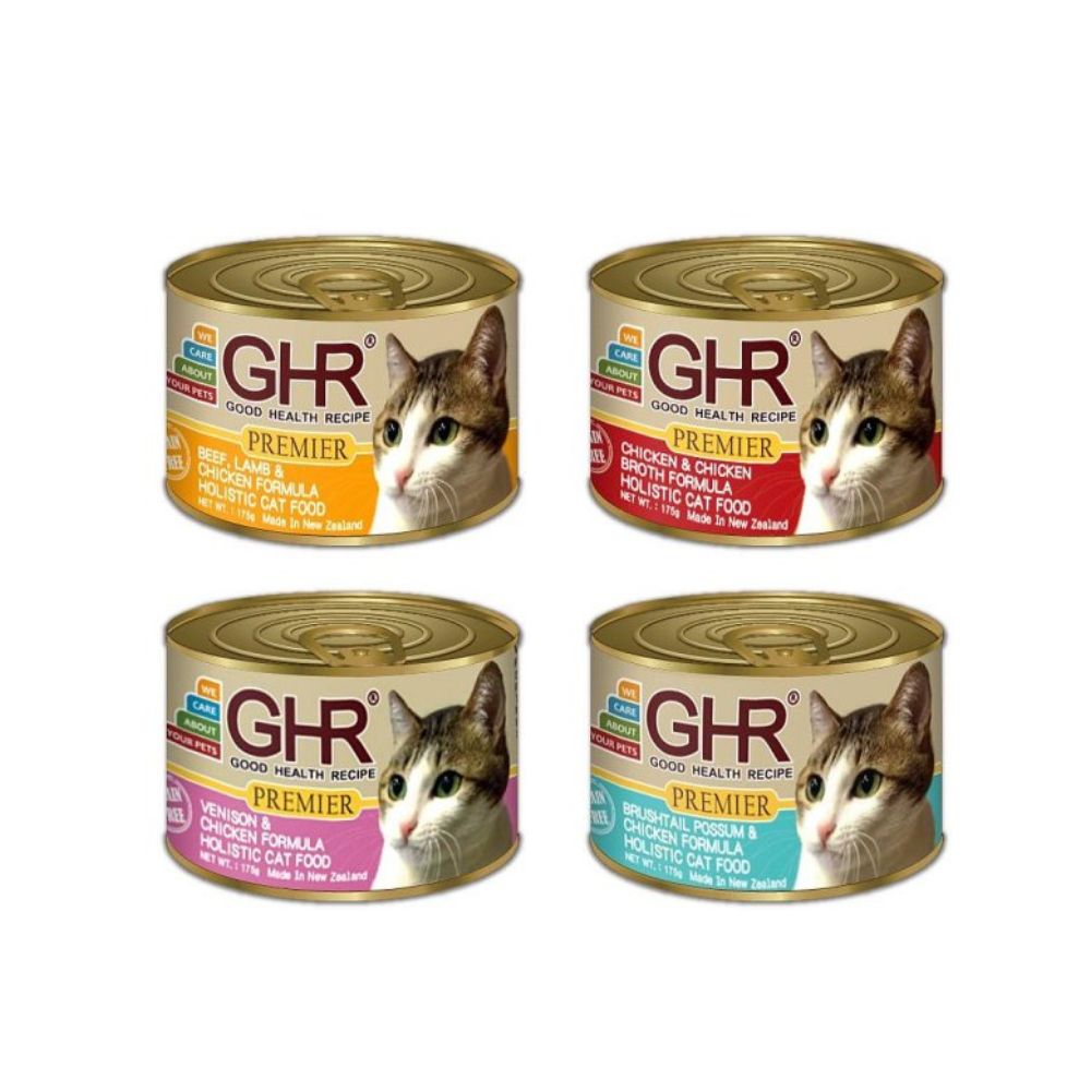 紐西蘭GHR健康主義無穀貓用主食罐 175g x 12入組(購買第二件贈送寵物零食x1包)