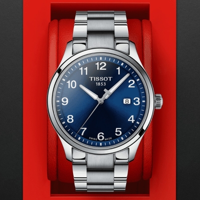 TISSOT天梭 官方授權 GENT XL CLASSIC 大三針腕錶-藍 禮物推薦 畢業禮物 42mm/T1164101104700