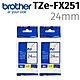 【2入組】brother TZe-FX251(可彎曲)纜線標籤帶 ( 24mm白底黑字 ) product thumbnail 2