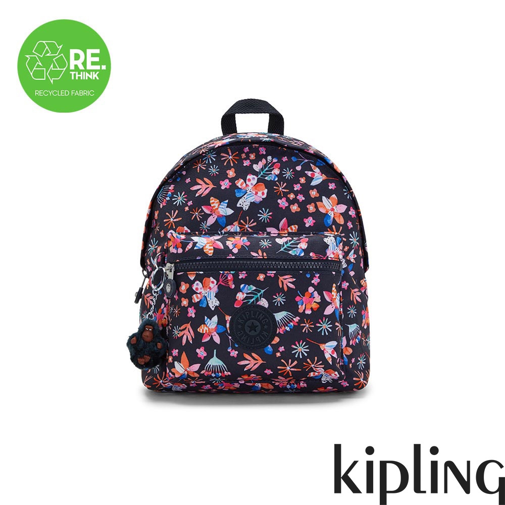 Kipling 手繪復古碎花造型簡約後背包-REPOSA