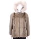 GRANDI furs 卡其色拼接毛草連帽外套 product thumbnail 1