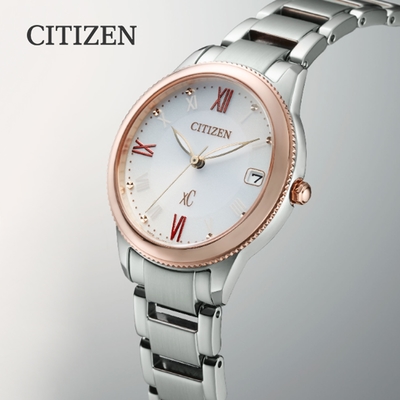 CITIZEN 星辰 xC 亞洲限定款 光動能淑女腕錶-32mm EO1234-51A 玫瑰金錶框