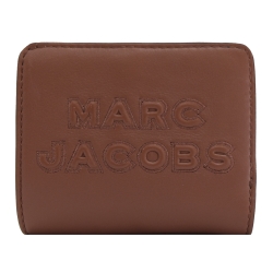 MARC JACOBS 立體電繡LOGO釦式零錢短夾(咖)