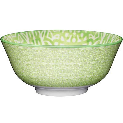 《KitchenCraft》陶製餐碗(花格綠) | 飯碗 湯碗