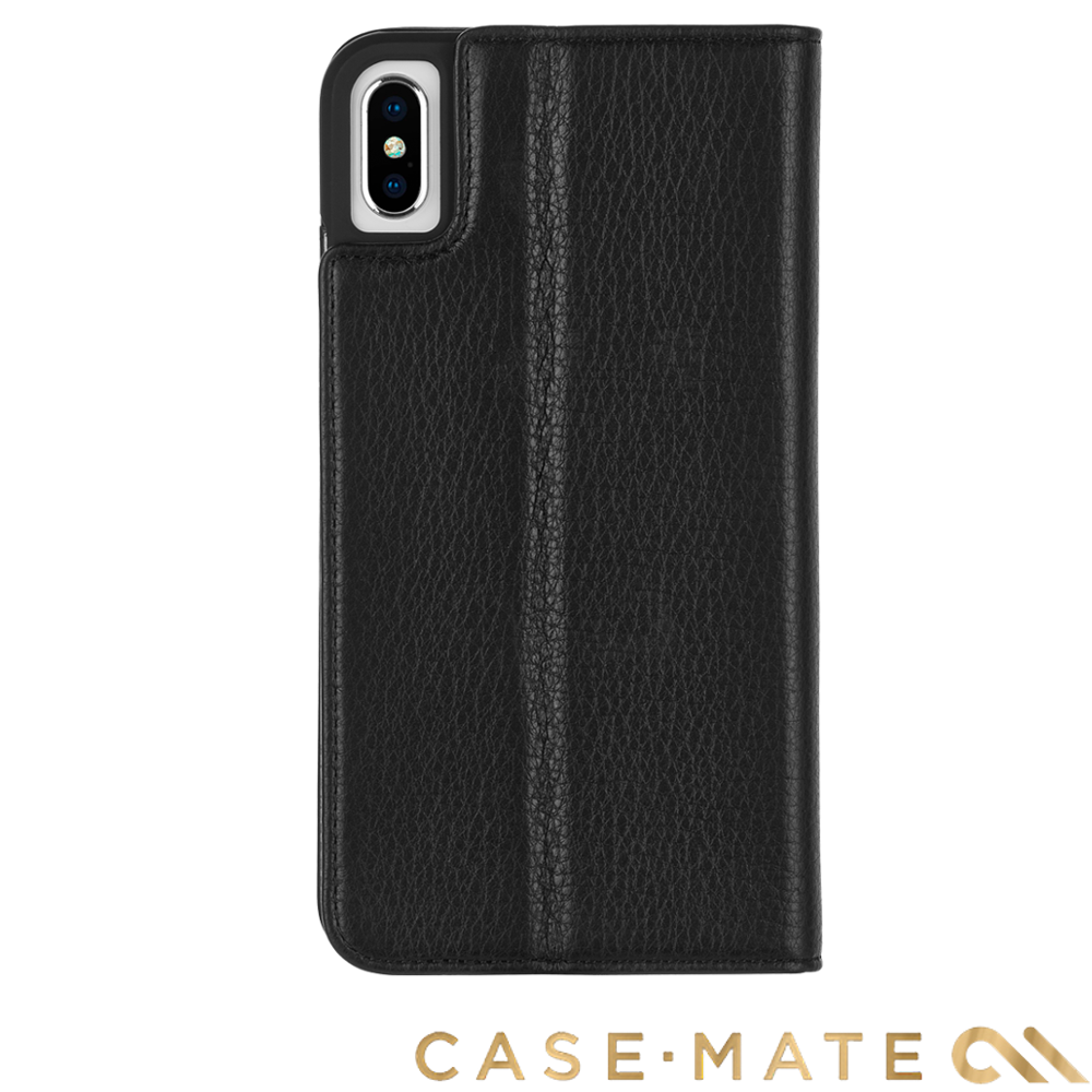 美國Case-Mate iPhone XS/X Wallet Folio 簡約真皮夾殼-黑