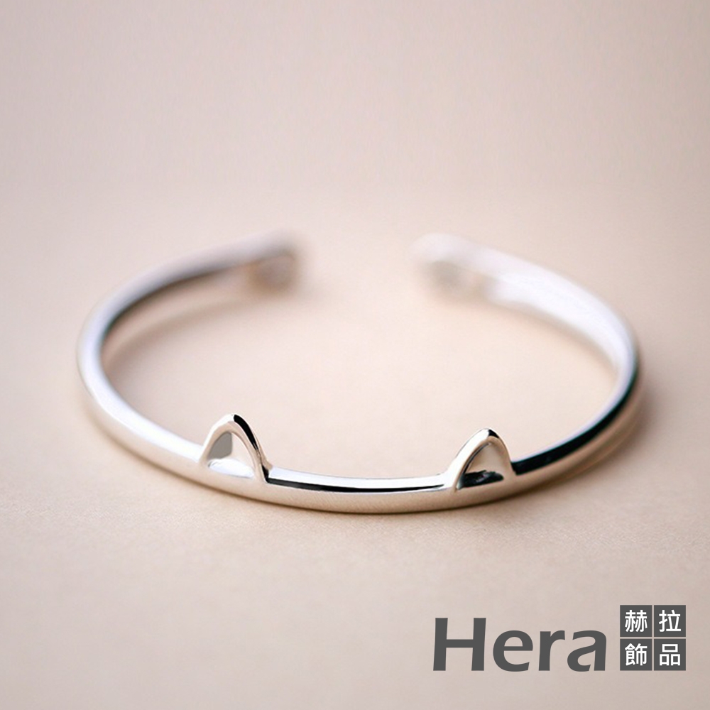 【Hera 赫拉】精鍍銀銀貓耳朵手鐲 H111030104