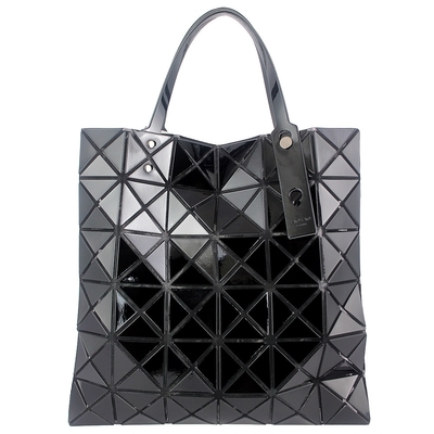 ISSEY MIYAKE 三宅一生 BAOBAO 黑色亮面三角格6x6手提包